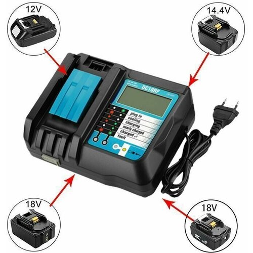 Зарядное устройство с USB DC18RF LCD 14.4V 18V 3A для аккумуляторов Makita BL1850B BL1860B BL1830 BL1840B BL1860 BL1815N BL1850 зарядное устройство питания mypads для литиевой батареи электроинструмента makita mt m1a1k111 dc18rf 21v 6 5a