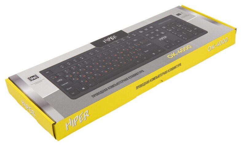 Клавиатура HIPER WIRED KEYBOARD OK-4000 BLACK (OK-4000) - фото №5