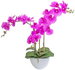 Искусственные цветы Орхидея 3 ветки в кашпо