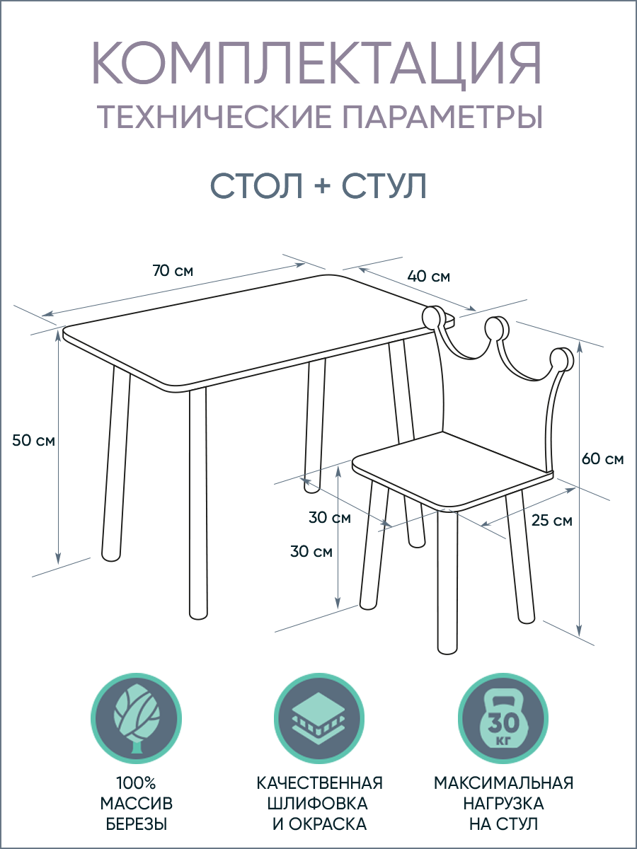 Набор детский Белая корона, стол + стул Zabiaka 9550239 . - фотография № 9