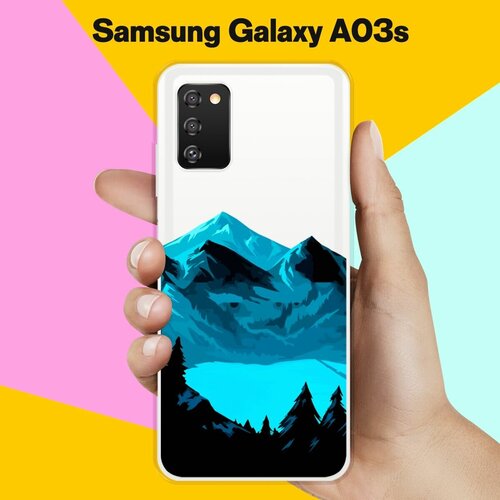 Силиконовый чехол на Samsung Galaxy A03s Горное озеро / для Самсунг Галакси А03с