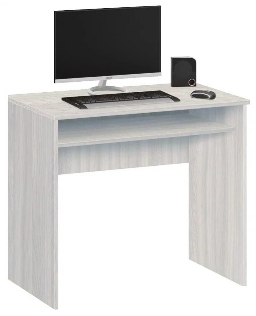 Стол компьютерный, стол письменный, Боровичи-Мебель 10.03, размер (ШхВхГ) 845х765х485 мм, Белый