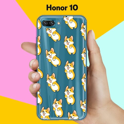 Силиконовый чехол Узор из корги на Honor 10 силиконовый чехол узор из корги на honor 20 pro