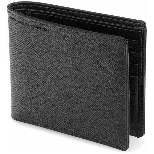 Кошелек Porsche Design PD09-53-19116-01, фактура зернистая, черный кошелек porsche design pd09 53 09725 15 фактура зернистая коричневый