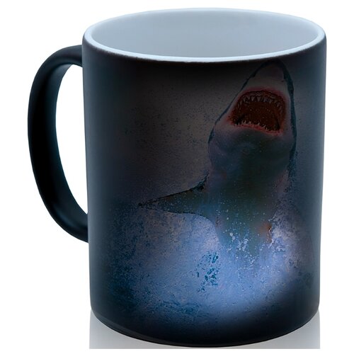 фото Кружка хамелеон акула с открытой пастью, необычный сувенир drabs