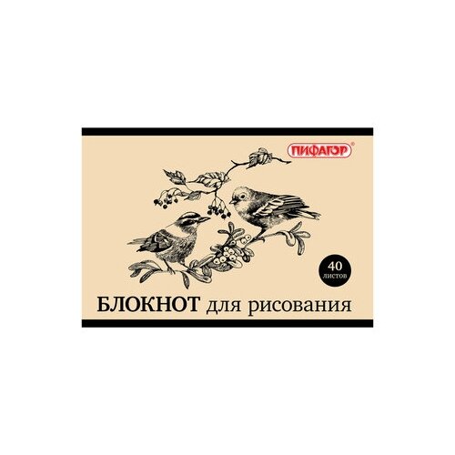 Блокнот для рисования Пифагор Дикий мир  29.7 х 21 см (A4), 80 г/м², 40 л.