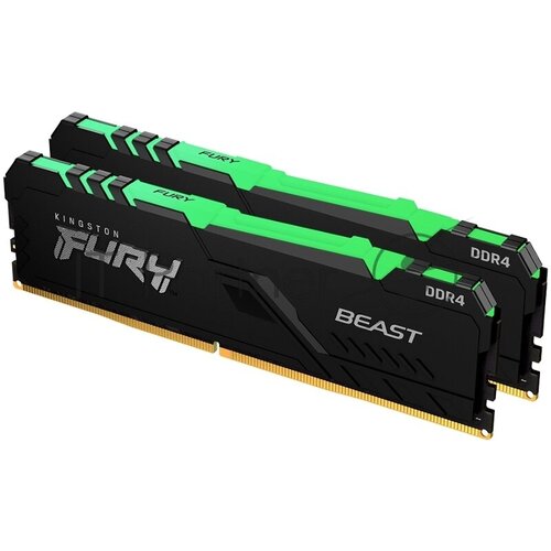 Память оперативная Kingston 32GB 3200MHz DDR4 CL16 DIMM Kit of 2 1Gx8 FURY Beast RGB 1102600₽