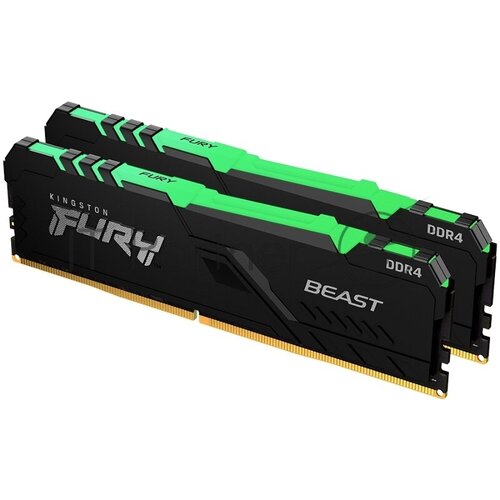 Память оперативная Kingston 32GB 3200MHz DDR4 CL16 DIMM (Kit of 2) 1Gx8 FURY Beast RGB