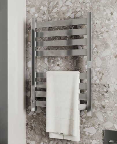 Изображение товара Полотенцесушитель дизайнерский электрический, профильный BAU Elite 50х80, 8 планок, нерж. сталь полированная