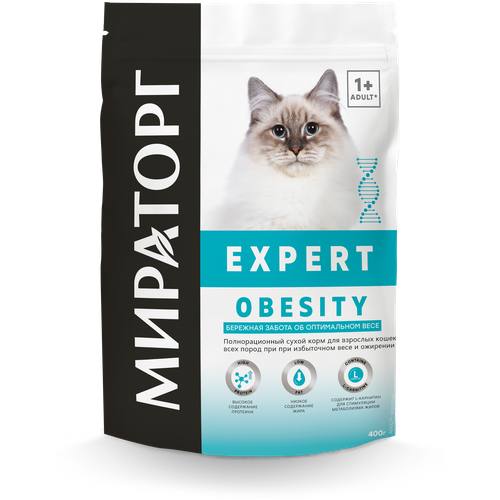 Сухой корм Мираторг Expert для кошек бережная забота об оптимальном весе 400г