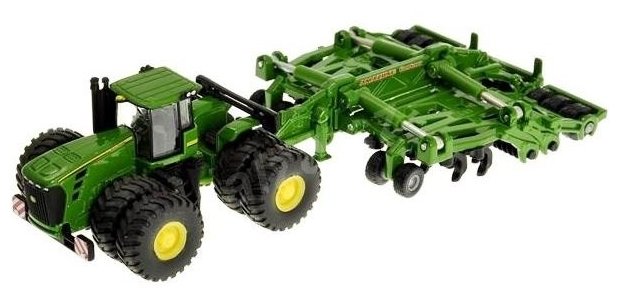 Трактор Siku John Deere 9630 с прицепом-плугом (1856) 1:87, 22.6 см, зеленый