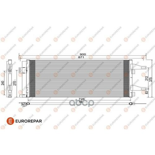 Радиатор кондиционера EUROREPAR 1610161780 для Citroen JUMPER; Peugeot BOXER