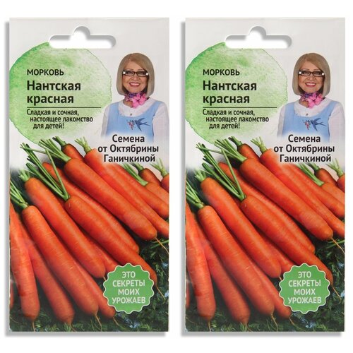Набор семян Морковь Нантская красная 2 г - 2 уп. набор семян морковь нантская 4 2 г 10 уп