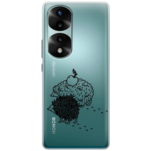 Силиконовый чехол с принтом Funny hedgehogs для Honor 70 Pro / Honor 70 Pro+ / Хонор 70 / 70 Про Плюс матовый soft touch силиконовый чехол на honor 70 pro honor 70 pro хонор 70 70 про плюс с 3d принтом free w черный