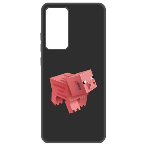 Чехол-накладка Krutoff Soft Case Minecraft-Свинка для Xiaomi 12 Pro черный чехол накладка krutoff soft case minecraft свинка для infinix hot 12 pro черный