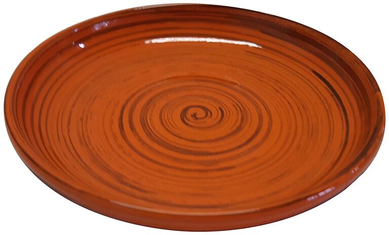Борисовская керамика Тарелка для вторых блюд, 18 см оранжевая полоска