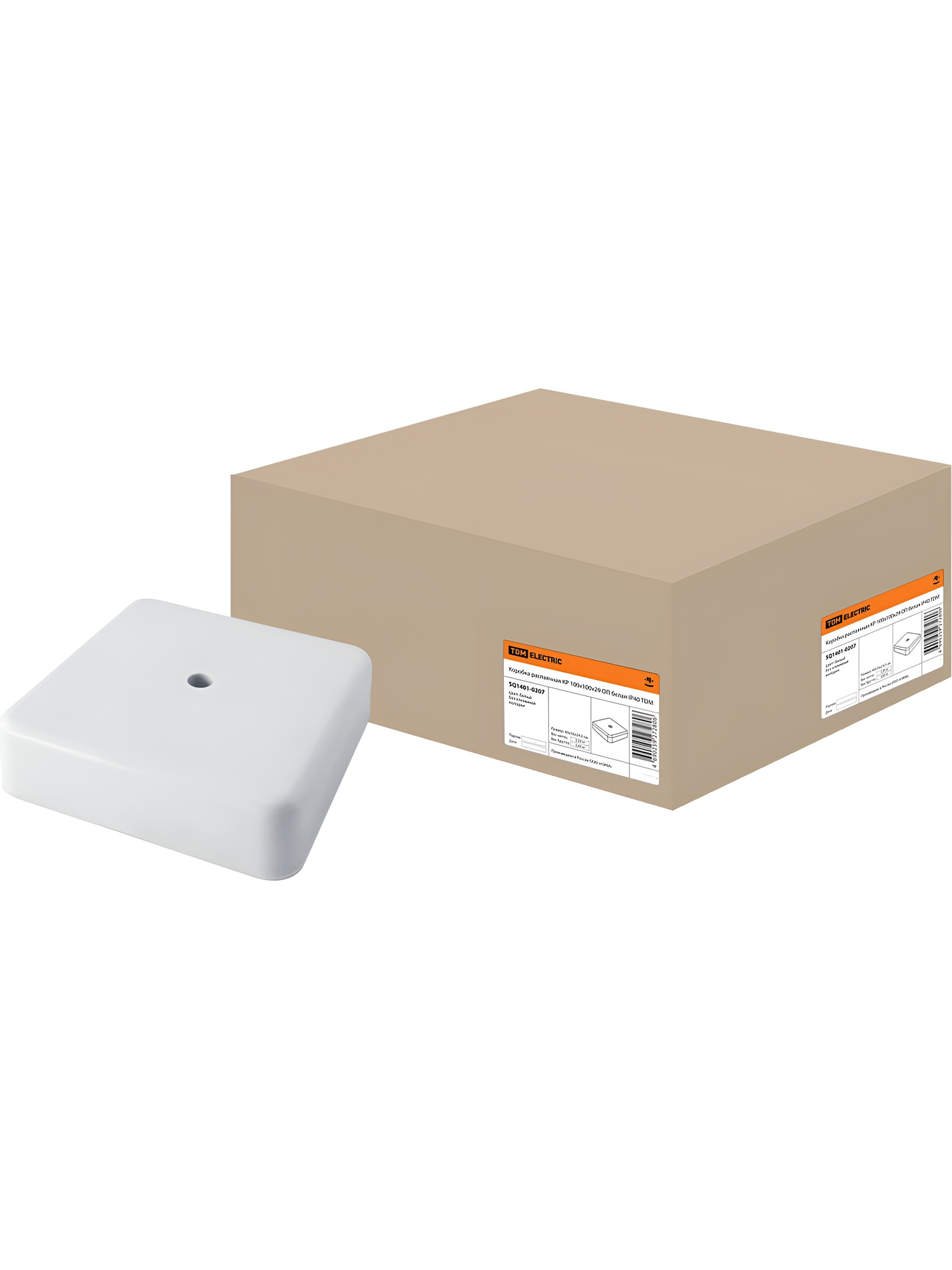 Коробка распаячная КР 100х100х29 ОП белая IP40 TDM {SQ1401-0207}