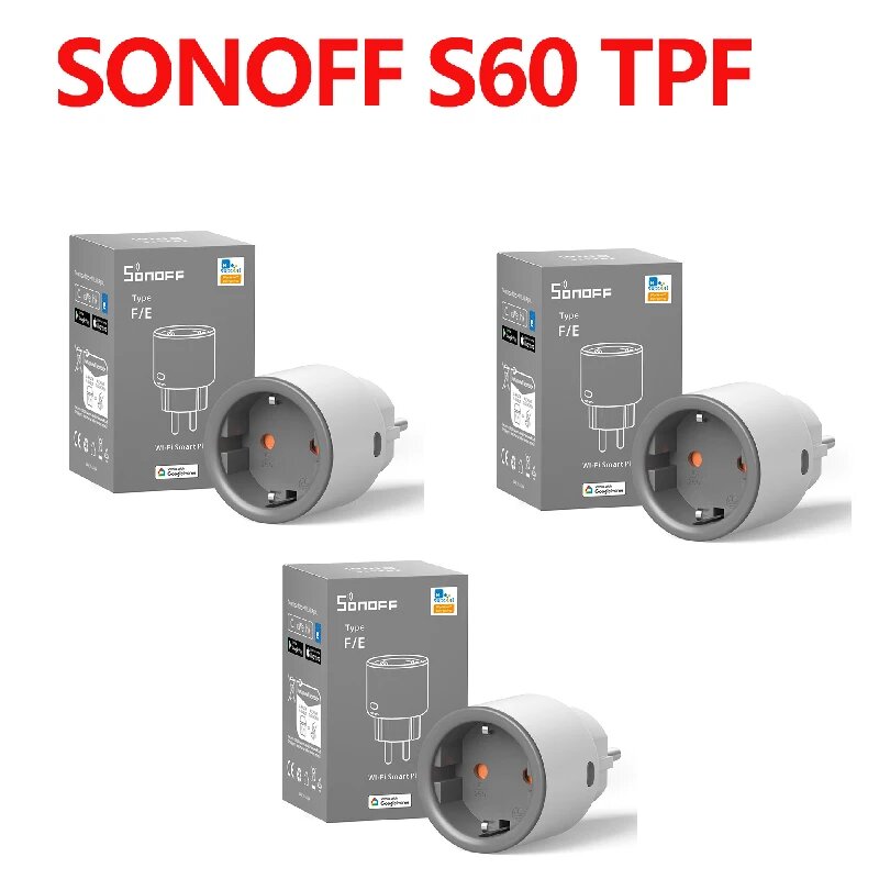 SONOFF S60 EU iPlug Wi-Fi умная розетка, 3pcs