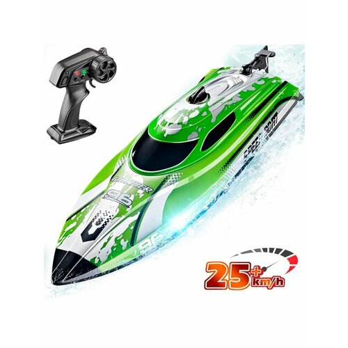 фото Радиоуправляемый катер cs toys wander (30 см, led, 25 км/ч) - hj820-green