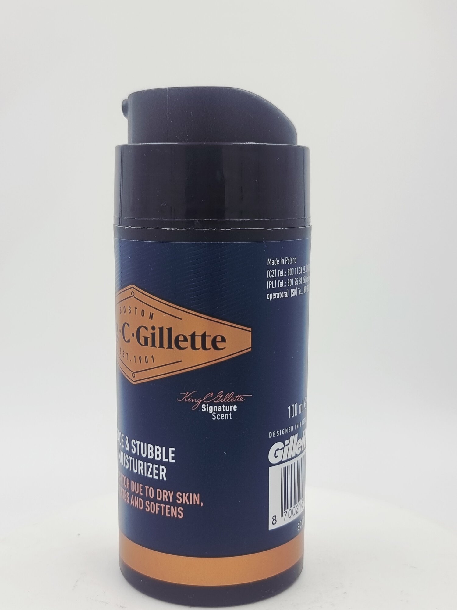 Крем Для Лица Мужской Крем для лица Gillette King C, увлажняющий, с дозатором, для всех типов кожи, 100 мл