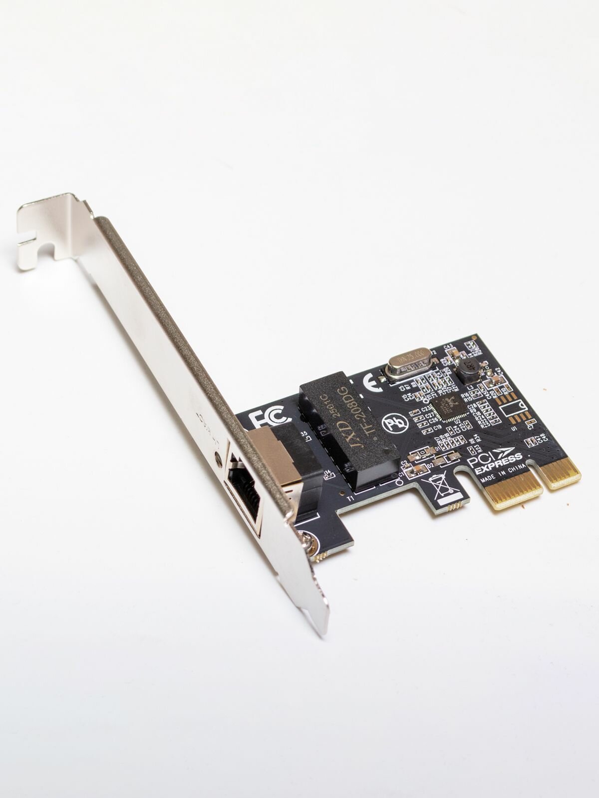 Сетевая карта PCI-E x1 - Rj-45 Gigabit Ethernet Realtek RTL8111F GSMIN R100 плата для ПК 1 Гбит/с (Черный)