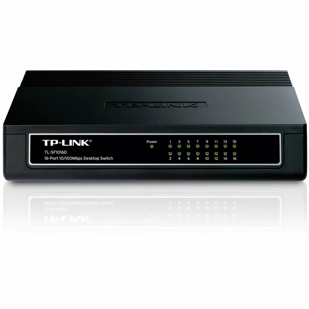 Коммутатор TP-Link TL-SF1016, 10 портов, 10 Мбит/сек, возможность установки в стойку