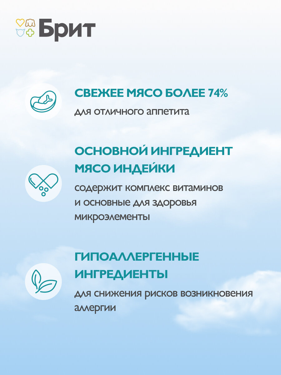 Влажный корм для собак, воздушный паштет для взрослых собак мини пород, Тунец, 100г, 14 шт BRIT PREMIUM — фото 1