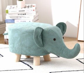 Пуф, пуф-животное, пуф детский Слоник (синий, 50х25х28)