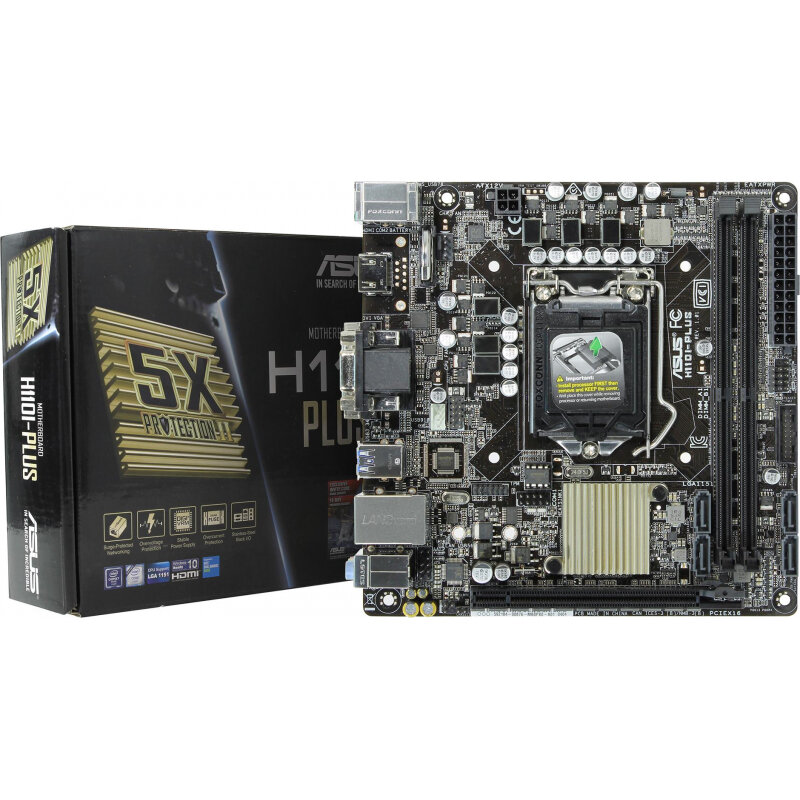 Материнская плата сокет 1151 ASUS H110I-Plus, LGA 1151, Intel H110, 2xDDR4 1xPCI-Ex16 HDMI/DVI/Dsub mini-ITX