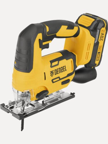 Изображение товара Лобзик аккумуляторный Denzel CJH-20-80, Li-Ion, 20 В, желтый/черный