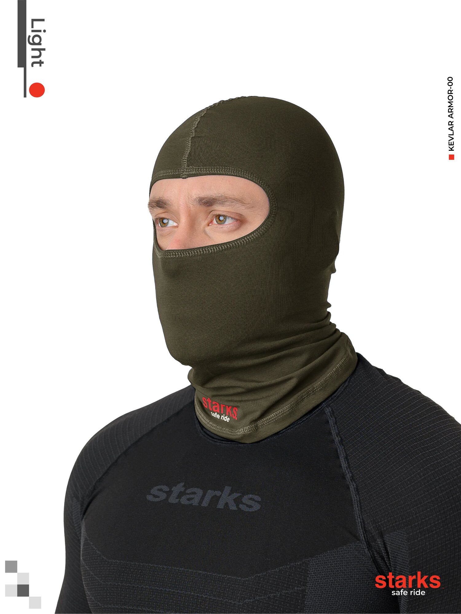 Балаклава STARKS Мотокросс для мужчин и женщин, размер one size, хаки