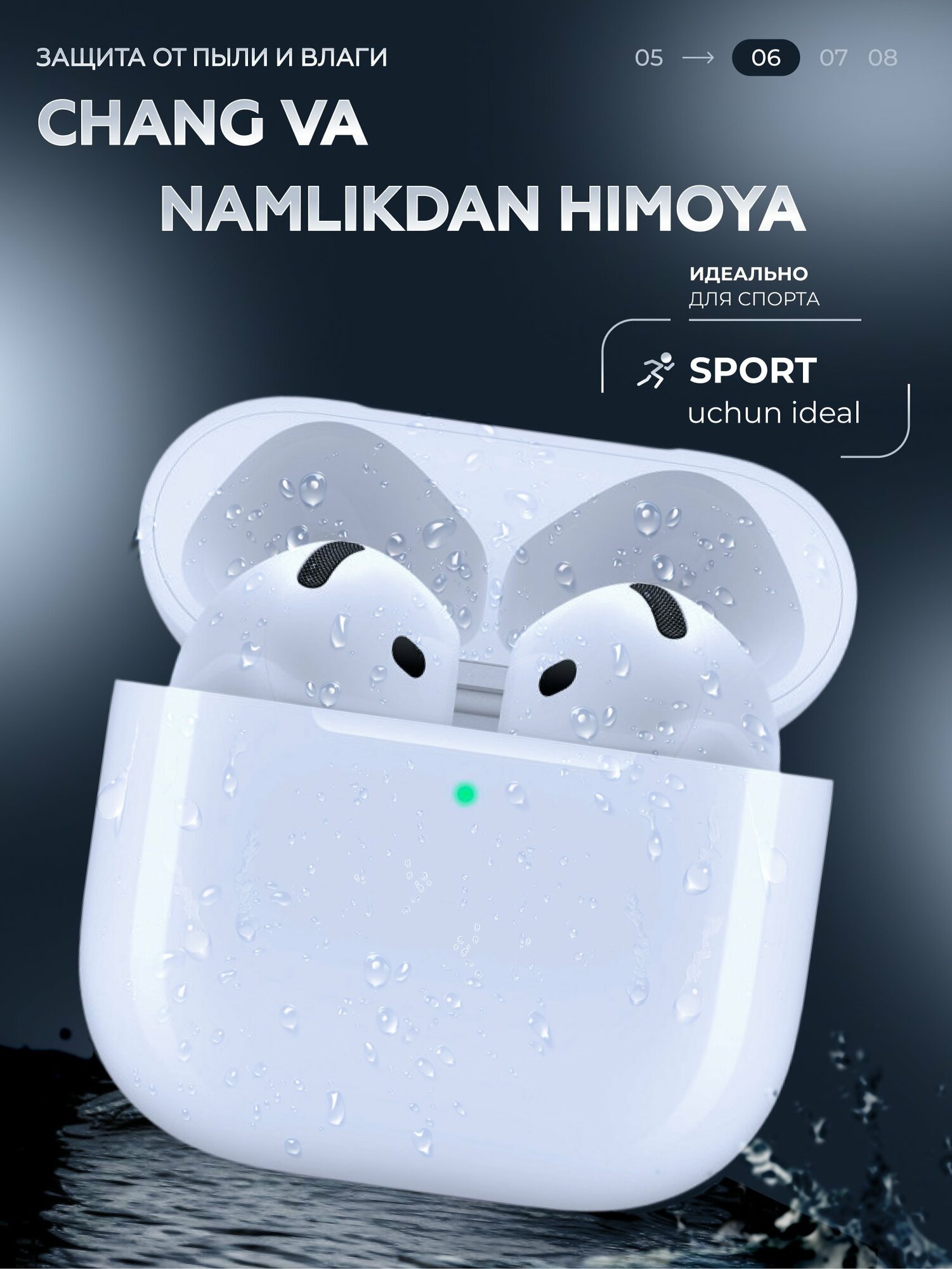 Беспроводные наушники Air Pods 4 (чип Hi-Fi), наушники премиум-класса для iPhone и Android, Airpod, Airpods