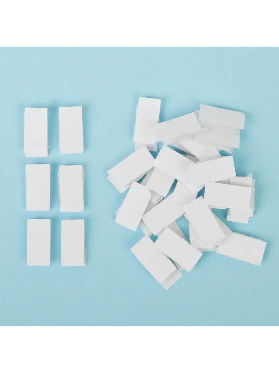 Липучка на клеевой основе Прямоугольник набор 30 шт разм