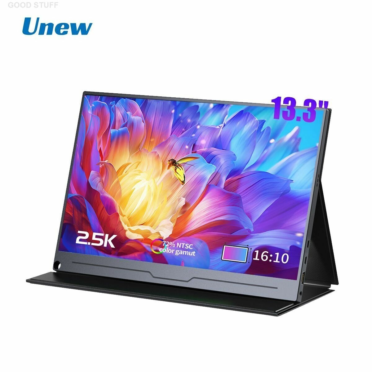 Unew 13,3-дюймовый портативный монитор HD 2,5K Full HD с магнитной крышкой MINI HDMI 3 Type-C для настольных игр и работы