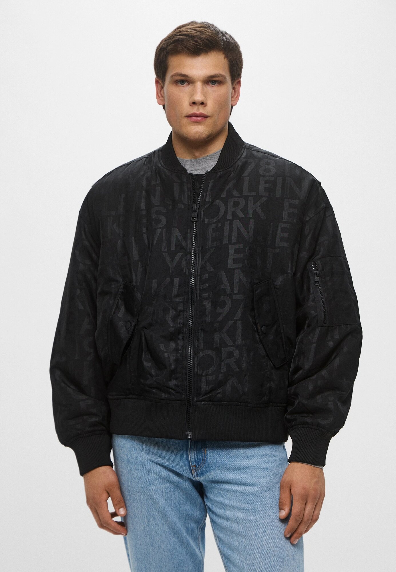 Бомбер Calvin Klein Jeans, размер 48-50, черный