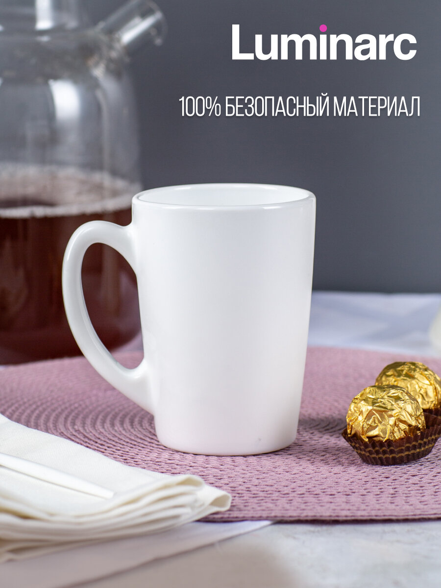 Кружка Luminarc "Утро", стеклокерамика, белая, 320 мл, для СВЧ, для посудомойки — фото 1