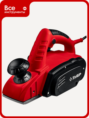 Изображение товара Рубанок Зубр ЗР-750-82 из быстрорежущей стали, регулируемая глубина строгания, щеточный двигатель