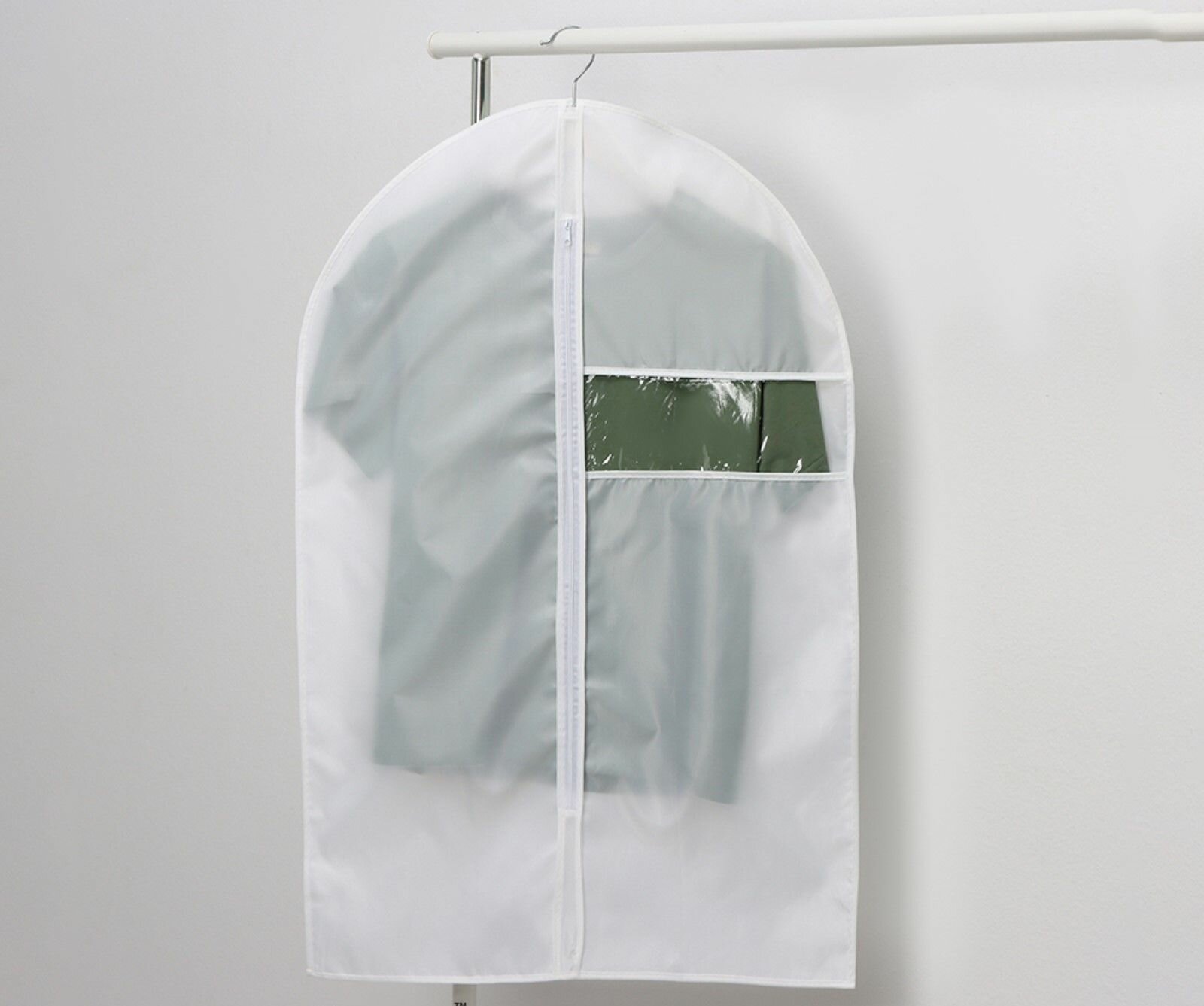 Чехол для одежды ПВХ окно плотный 60х90 см белый