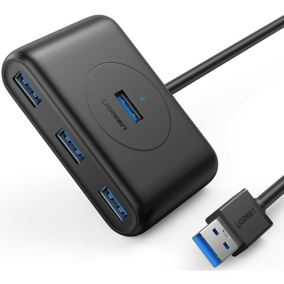 Разветвитель UGreen, USB 3.0, 4 порта, 1м, черный