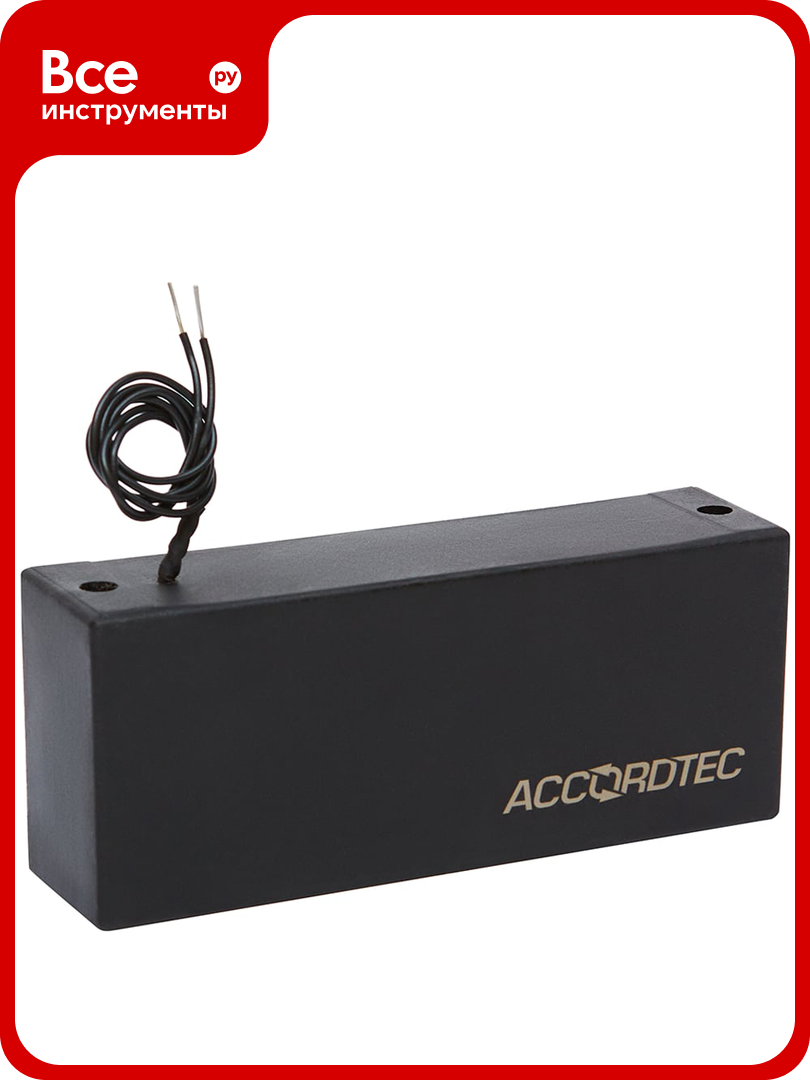 Электромагнитный замок ACCORDTEC ML-300П с уголком цвет черный усилие удержания 300 кг AT-16091