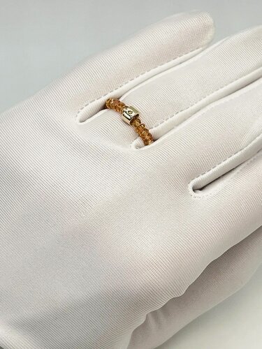 Изображение товара Кольцо, желтое золото, 585 проба, сапфир, бриллиант