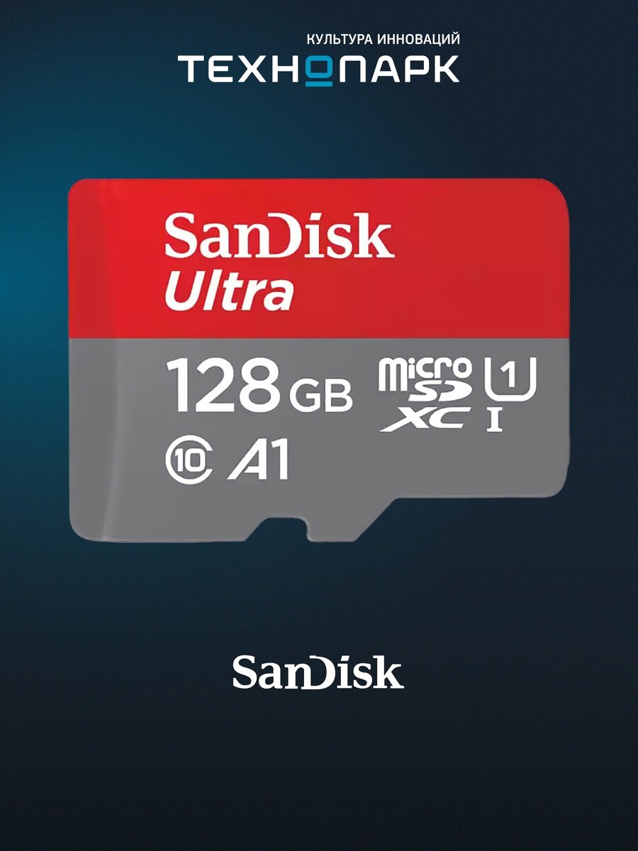 Карта памяти SanDisk MicroSDXC 128 ГБ (SDSQUAB-128G-GN6MN)