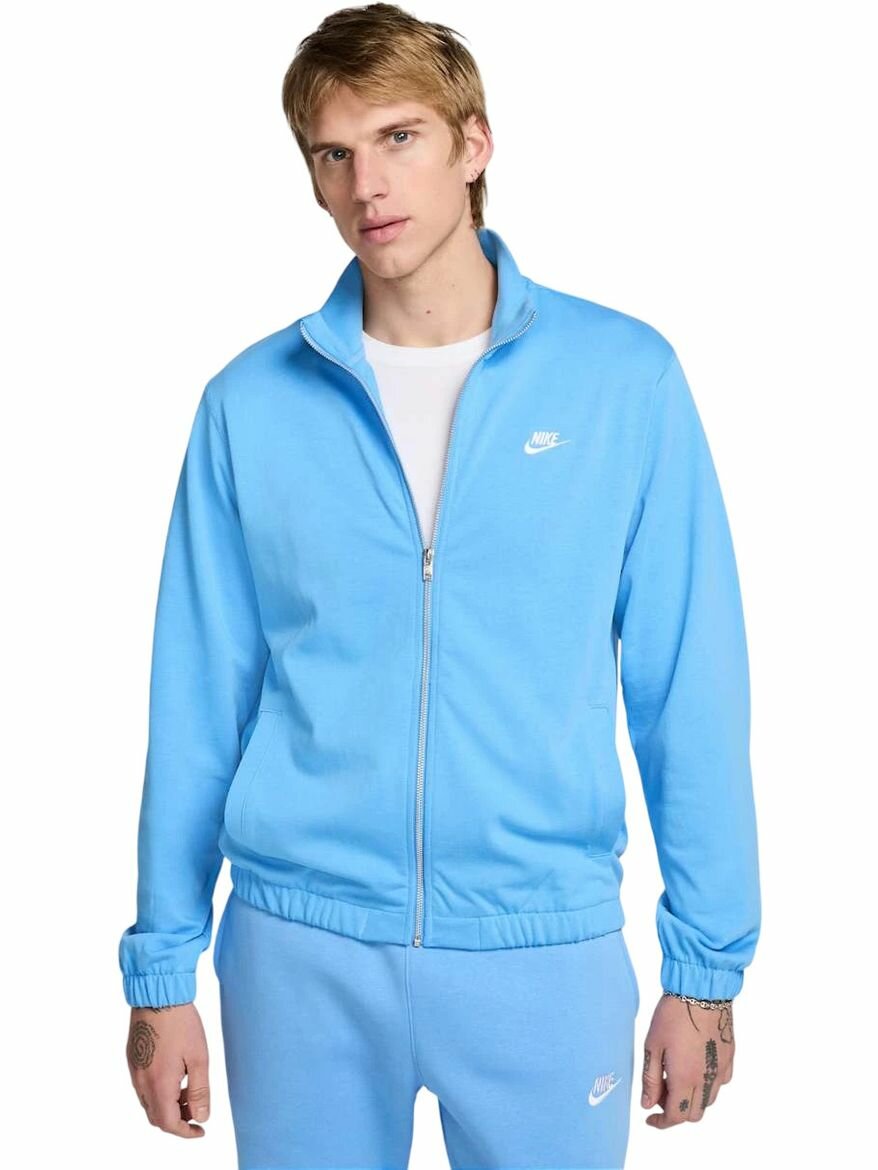 Олимпийка NIKE Club Knit Jacket, размер XL, , синий/белый