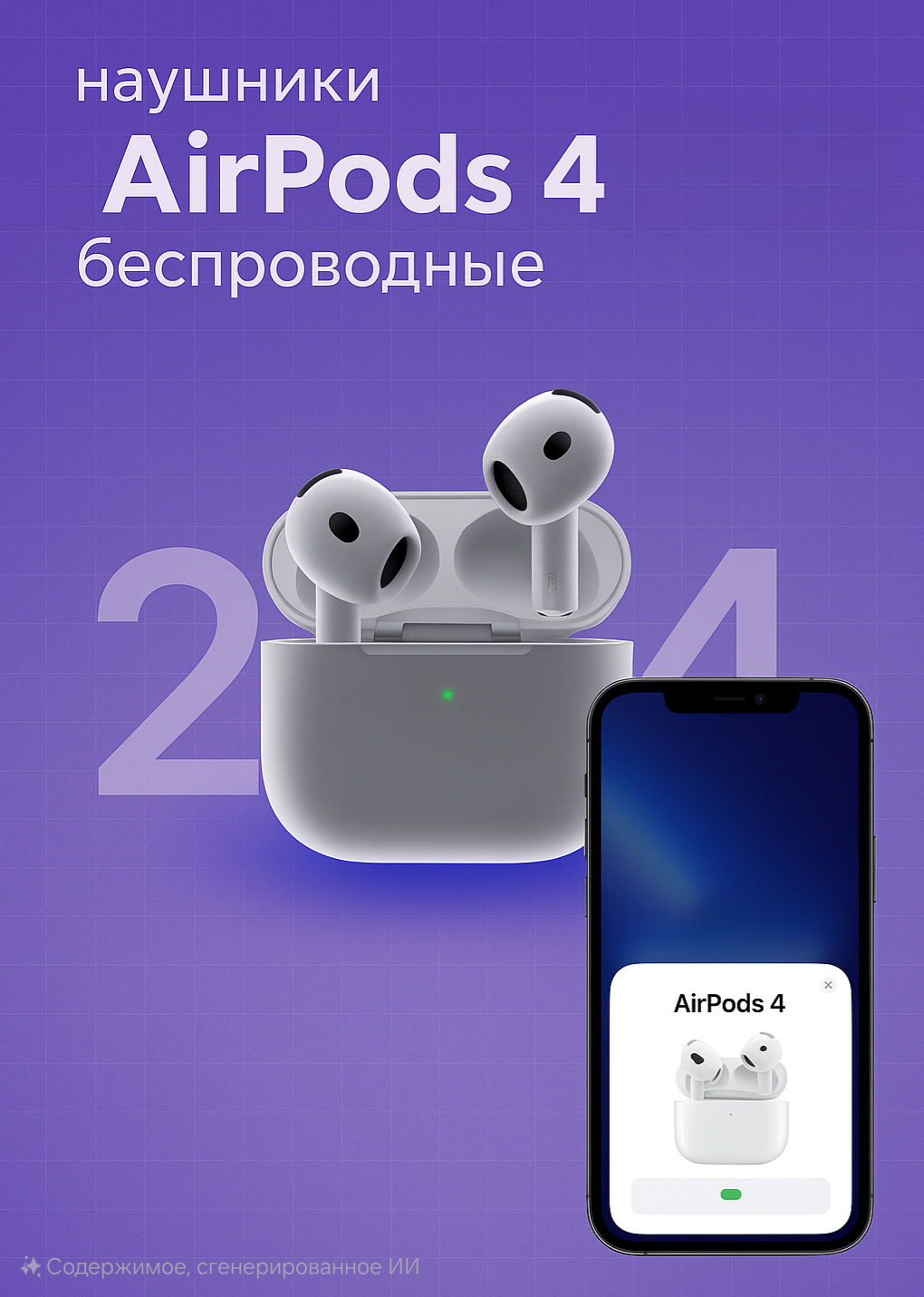 Наушники Apple AirPods 4 — новое поколение с Bluetooth 5.3, удобной посадкой и длительной автономностью