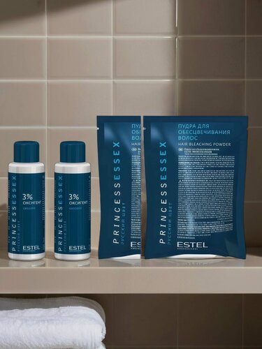 Изображение товара Набор Princess Essex для обесцвечивания by ESTEL: пудра обесцвечивающая 30г - 2 шт, оксигент 3% 60мл - 2 шт