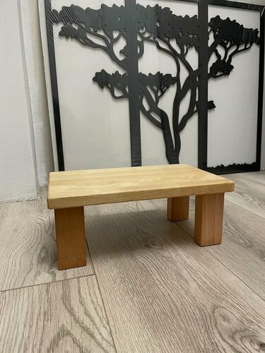 Изображение товара Табурет подставка для ног из натурального дерева 30/18/12 бежевая