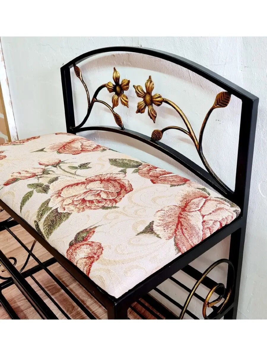 Кованая прихожая, вешалка + банкетка, Студия кованой мебели Нива, цвет кофейная роза — фото 1