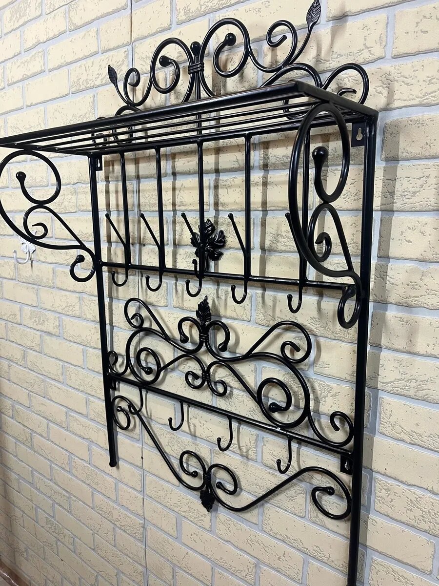 Вешалка настенная, кованая, Студия кованой мебели Нива, цвет черный — фото 1