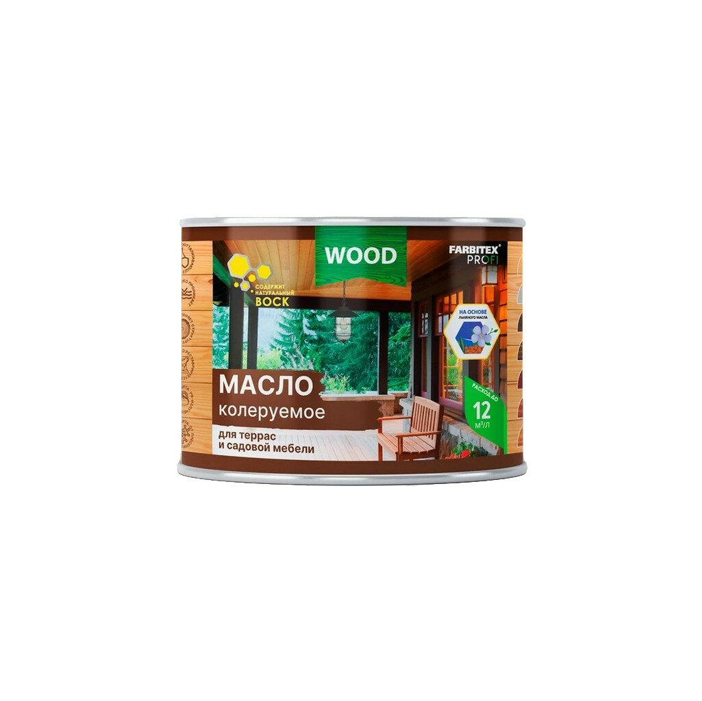 Масло Farbitex Профи Wood для террас и садовой мебели орех 045 л