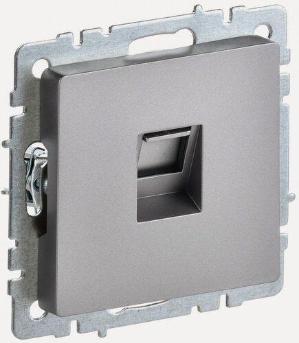 Изображение товара Розетка компьютерная IEK BRITE RJ45 5E РК10-БрС сталь